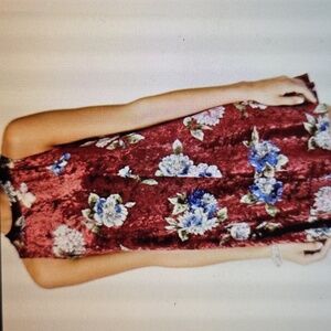Heart And Soul Floral Velvet Sleeveless Dress In XL